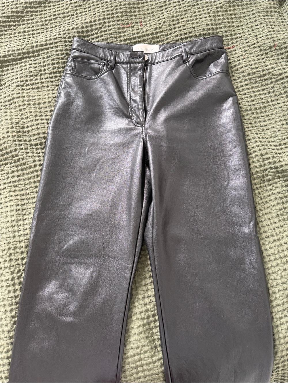 Aritzia Wilfred The Melina Black Leather-Trim Pants